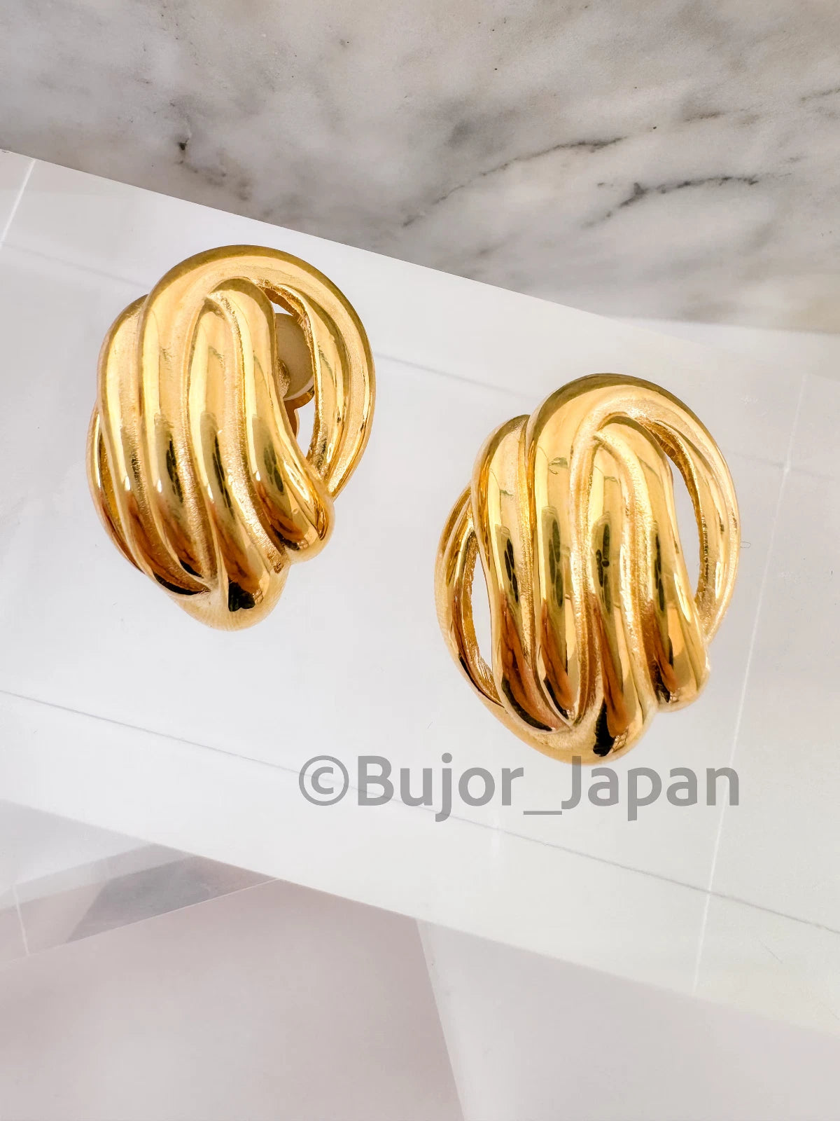 Vintage Givenchy large  Earrings, Gold Tone Earrings, Clip on Earrings, Knot  earrings , Gift for her, Vintage Earrings, Jewelry Earrings