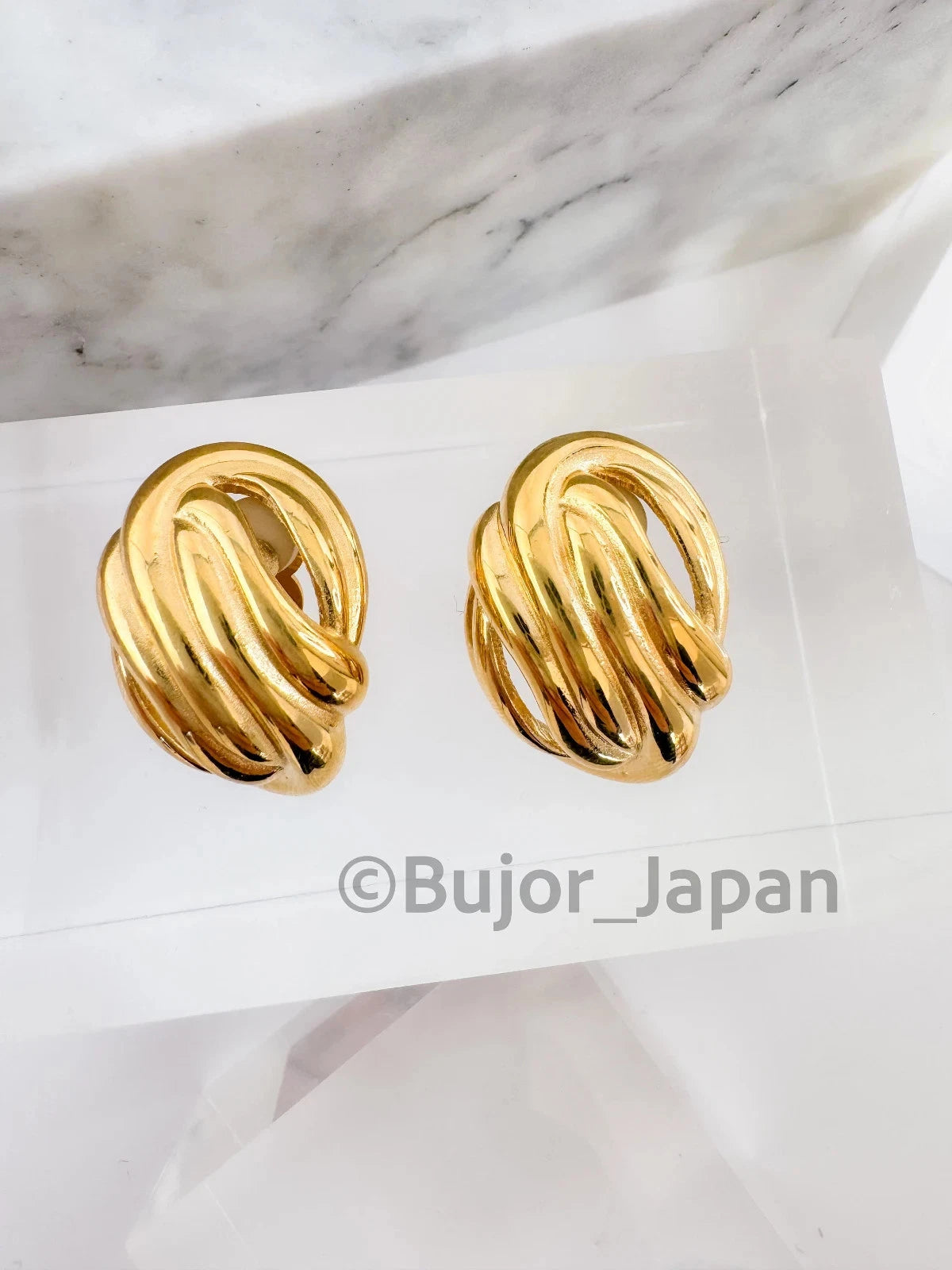 Vintage Givenchy large  Earrings, Gold Tone Earrings, Clip on Earrings, Knot  earrings , Gift for her, Vintage Earrings, Jewelry Earrings