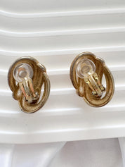 Vintage Givenchy large  Earrings, Gold Tone Earrings, Clip on Earrings, Knot  earrings , Gift for her, Vintage Earrings, Jewelry Earrings