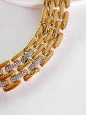 Vintage Givenchy Gold-Plated Choker Necklace: Articulated Link Bridal Jewelry, Jewelry for Women, Jewelry necklace, Chain Necklace Gold, necklace for women, Anniversary Gift, Jewelry for dress