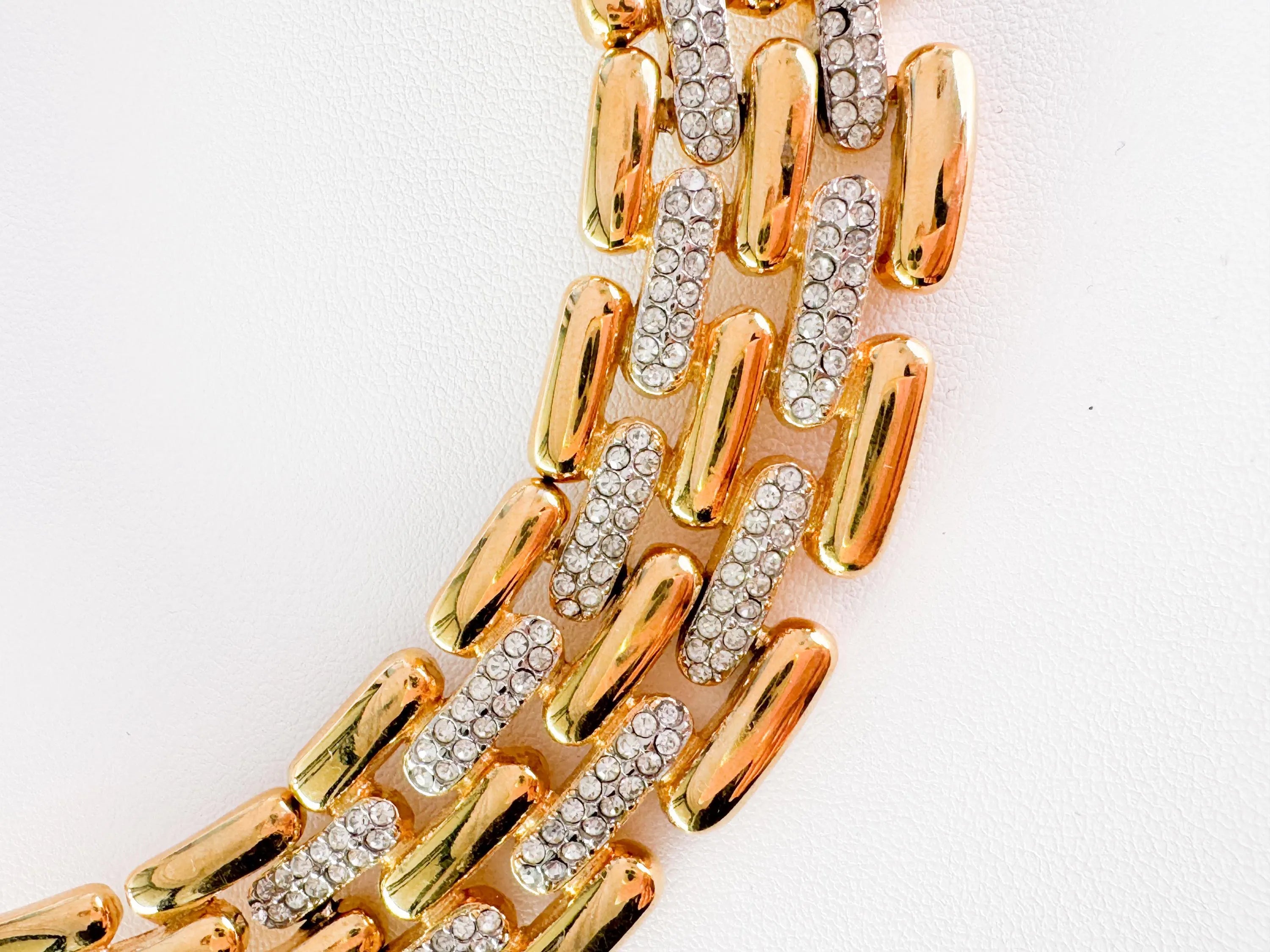 Vintage Givenchy Gold-Plated Choker Necklace: Articulated Link Bridal Jewelry, Jewelry for Women, Jewelry necklace, Chain Necklace Gold, necklace for women, Anniversary Gift, Jewelry for dress