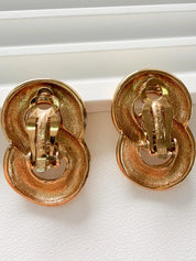 
Givenchy vintage gold rope earrings clip on sophisticated luxury accessory