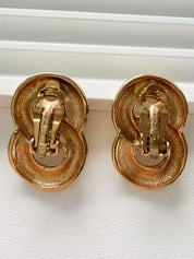 Vintage Givenchy gold rope clip on earrings timeless elegant designer jewelry
