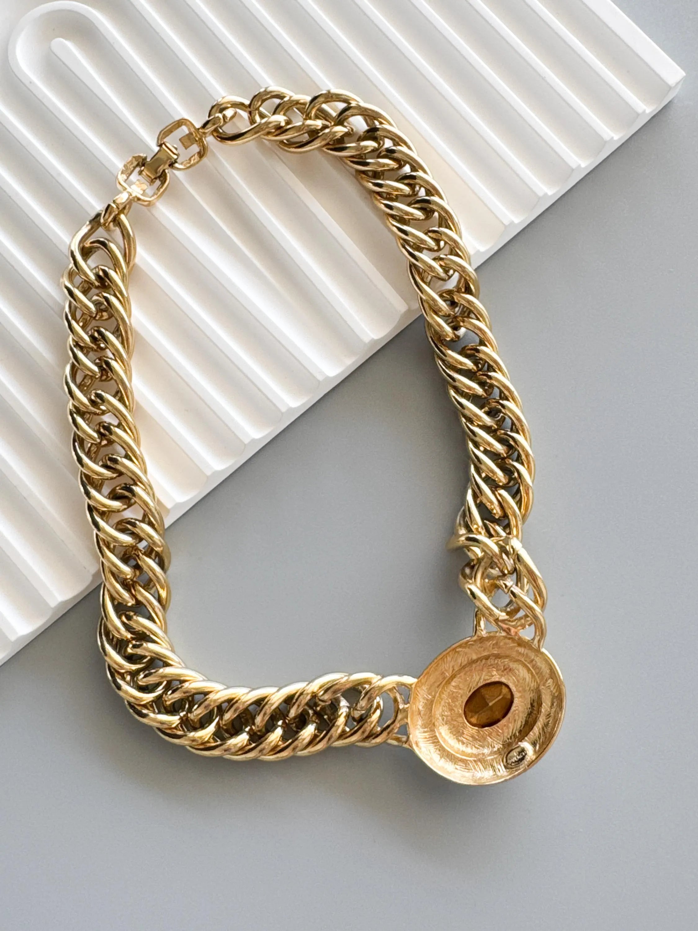 Vintage Givenchy Necklace Choker, Gold Necklace Givenchy, 1980s crystal center piece, Bridal necklace, gift for her, vintage rhinestones