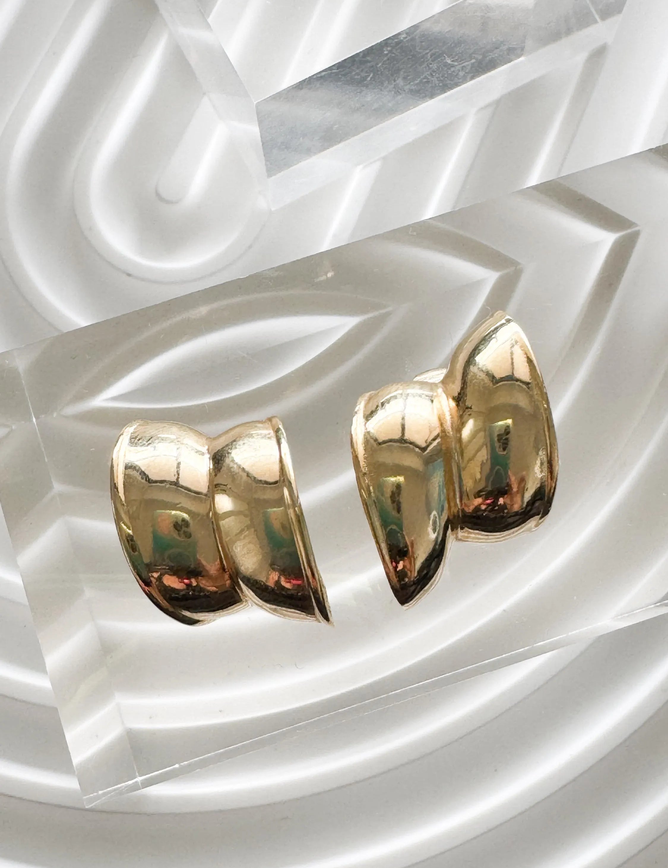 Vintage Givenchy Gold Tone Clip-On Hoop Earrings: 1980s Designer Jewelry, Birthday Gift for Her, Gift for women, Hoop Earrings Gold