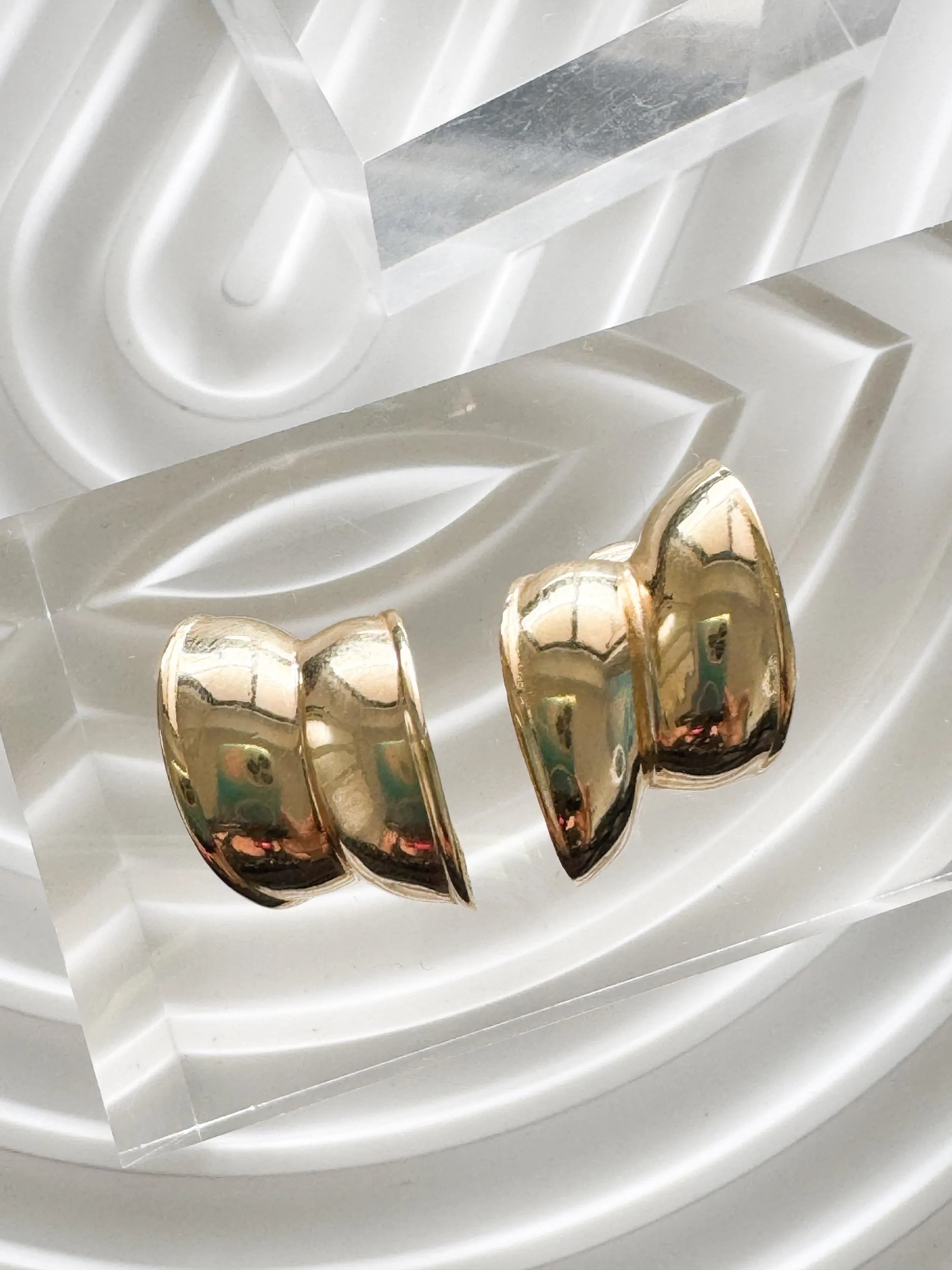 Vintage Givenchy Gold Tone Clip-On Hoop Earrings: 1980s Designer Jewelry, Birthday Gift for Her, Gift for women, Hoop Earrings Gold