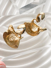 Vintage Givenchy Gold Tone Clip-On Hoop Earrings: 1980s Designer Jewelry, Birthday Gift for Her, Gift for women, Hoop Earrings Gold