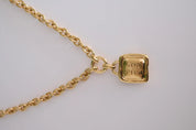 Vintage Givenchy Gold Logo Pendant Necklace Long Rolo Chain, Gift for her, Women Jewelry, Vintage Jewelry, Necklace Large