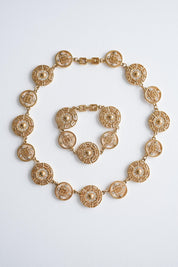 Vintage Givenchy Logo Gold Necklace Bracelet Set Elegant Classic Luxury accessory for refined women