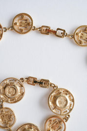 Vintage Givenchy Logo Gold Necklace Bracelet Set Elegant Classic Luxury accessory for refined women