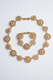 Vintage Givenchy Logo Gold Necklace Bracelet Set Elegant Classic Luxury accessory for refined women