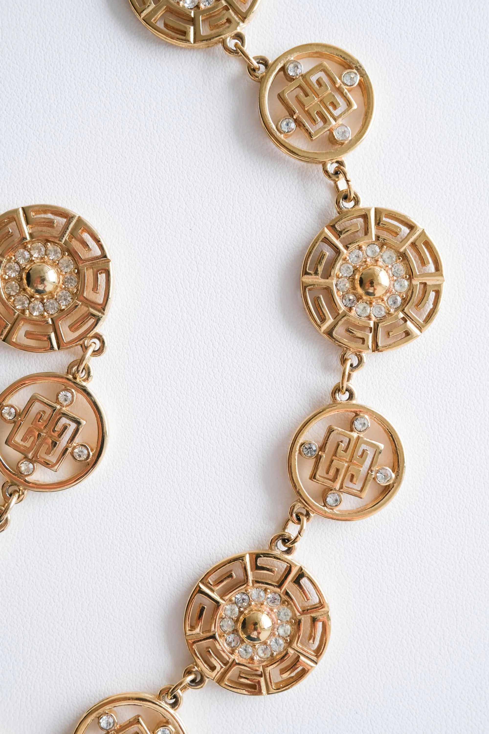 Vintage Givenchy Logo Gold Necklace Bracelet Set Elegant Classic Luxury accessory for refined women