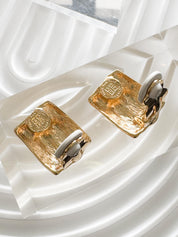 Vintage Givenchy Gold-Plated Clip-On Earrings Hammered texture 1980s Designer Jewelry, Bridal Jewelry, Vintage Earrings, Statement Earrings