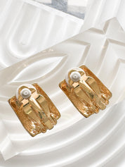 Vintage Givenchy Gold-Plated Clip-On Earrings Hammered texture 1980s Designer Jewelry, Bridal Jewelry, Vintage Earrings, Statement Earrings