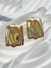 Vintage Givenchy Gold-Plated Clip-On Earrings Hammered texture 1980s Designer Jewelry, Bridal Jewelry, Vintage Earrings, Statement Earrings