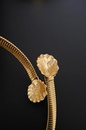 Open-front design with two dimensional shell ends on vintage Givenchy flexible choker