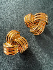 Vintage Givenchy large Earrings, Gold Tone Earrings, Clip on Earrings, twisted earrings , Gift for her, Vintage Earrings, Jewelry Earrings