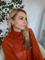 Vintage Givenchy large Earrings, Gold Tone Earrings, Clip on Earrings, twisted earrings , Gift for her, Vintage Earrings, Jewelry Earrings