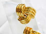 Vintage Givenchy large Earrings, Gold Tone Earrings, Clip on Earrings, twisted earrings , Gift for her, Vintage Earrings, Jewelry Earrings