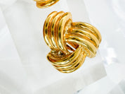 Vintage Givenchy large Earrings, Gold Tone Earrings, Clip on Earrings, twisted earrings , Gift for her, Vintage Earrings, Jewelry Earrings
