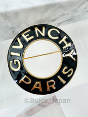 Vintage Givenchy Brooch, Gold Tone Brooch, Givenchy Logo Brooch Pin, Black Enamel, Vintage Jewelry, Jewelry for Women, Personalized Gifts