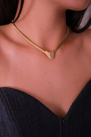 Vintage Givenchy Logo Choker Necklace Gold Tone Chain Charm Rhinestones Classic design