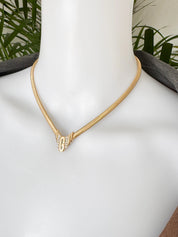 Vintage Givenchy Logo Choker Necklace Gold Tone Chain Charm Rhinestones Classic design