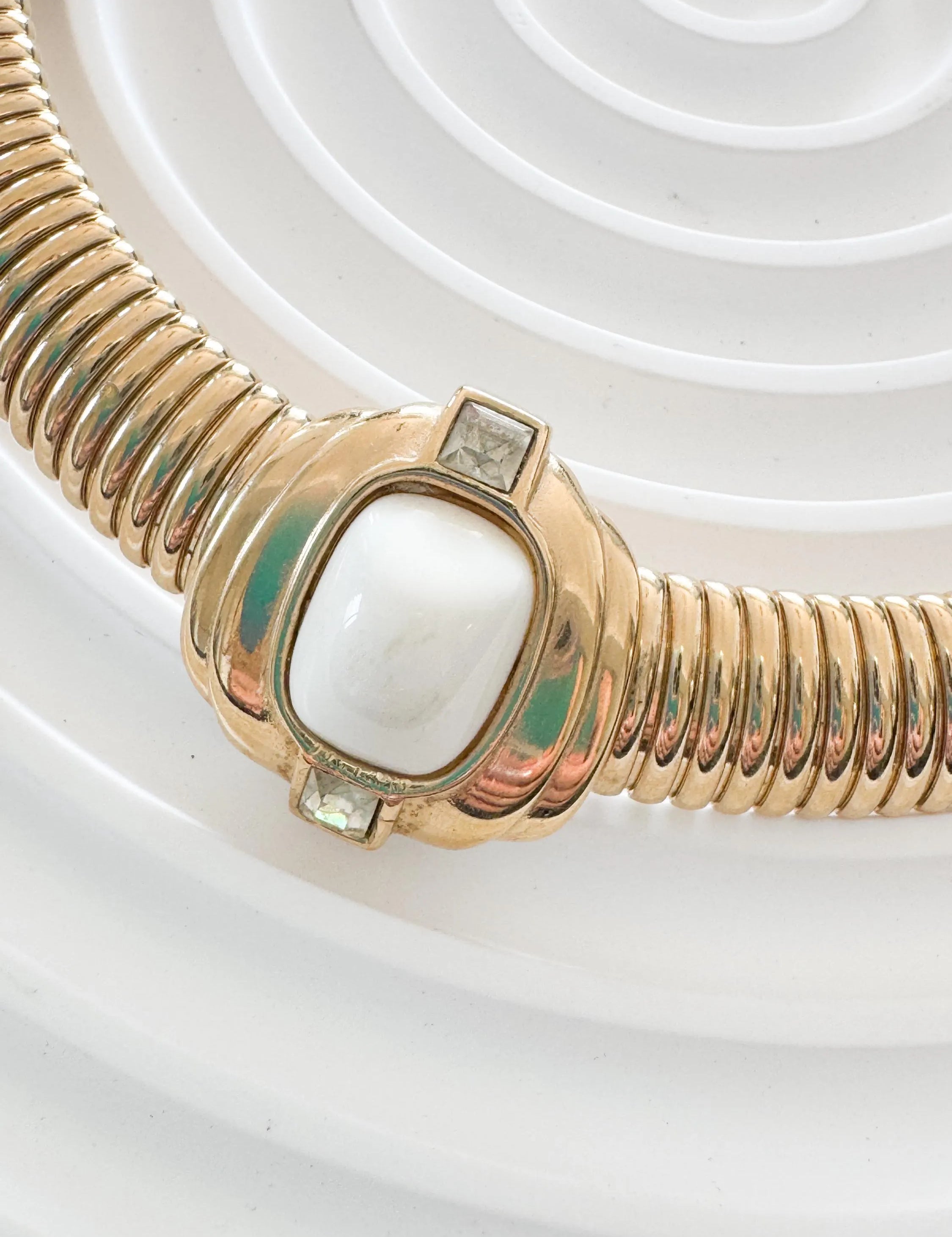 Vintage Givenchy Necklace, Vintage Gold Tone Necklace Gaspipe Necklace, Vintage Choker Necklace, Jewelry for Women, Gold Chain, Gift for her