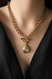 Vintage Givenchy Necklace Choker toggle clasp , Gold Necklace Givenchy, 1980s teardrop crystal , Bridal necklace, gift for her