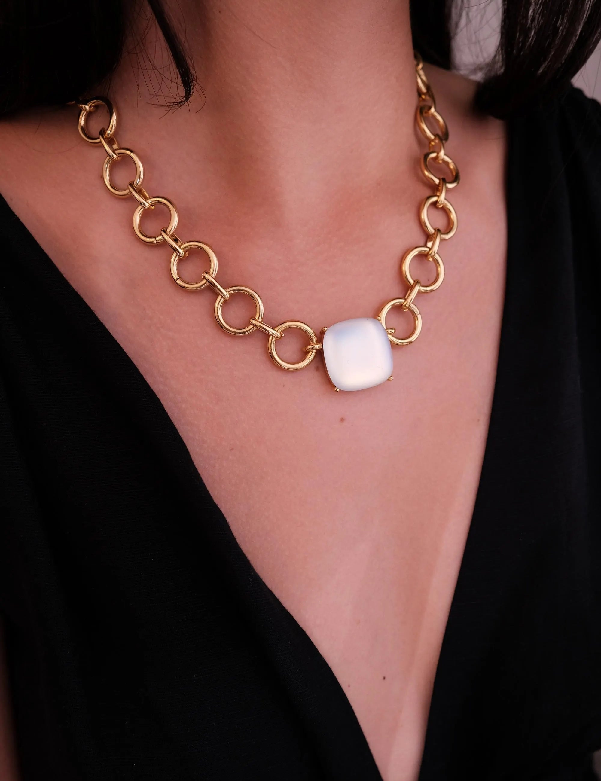 Vintage Givenchy Necklace, Vintage Gold Tone Necklace Gaspipe Necklace, Vintage Choker Necklace, Jewelry for Women, Gold Chain, Gift for her