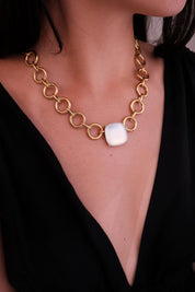 Vintage Givenchy Necklace, Vintage Gold Tone Necklace Gaspipe Necklace, Vintage Choker Necklace, Jewelry for Women, Gold Chain, Gift for her