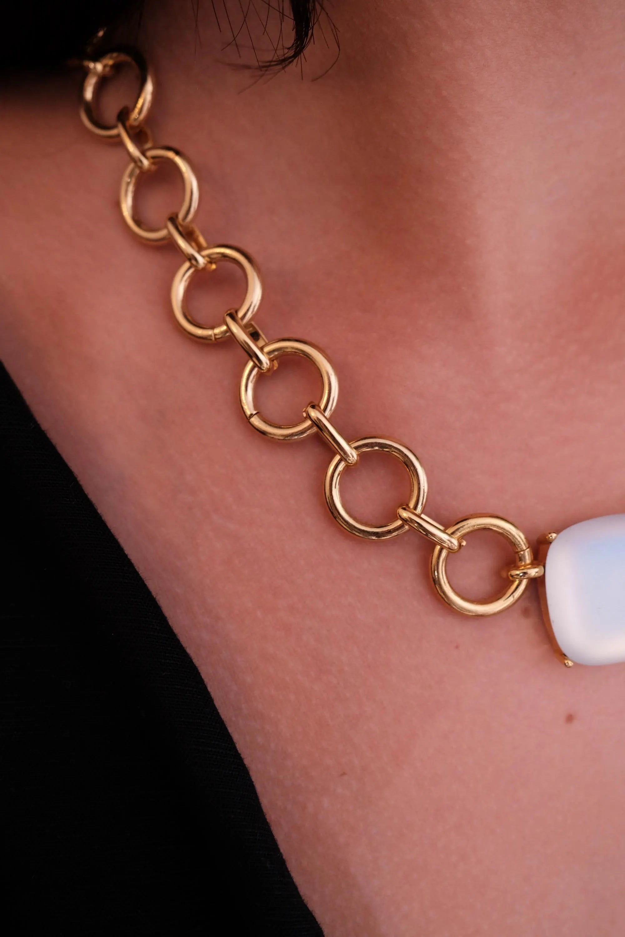 Vintage Givenchy Necklace, Vintage Gold Tone Necklace Gaspipe Necklace, Vintage Choker Necklace, Jewelry for Women, Gold Chain, Gift for her