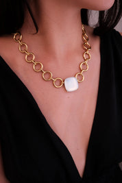 Vintage Givenchy Necklace, Vintage Gold Tone Necklace Gaspipe Necklace, Vintage Choker Necklace, Jewelry for Women, Gold Chain, Gift for her