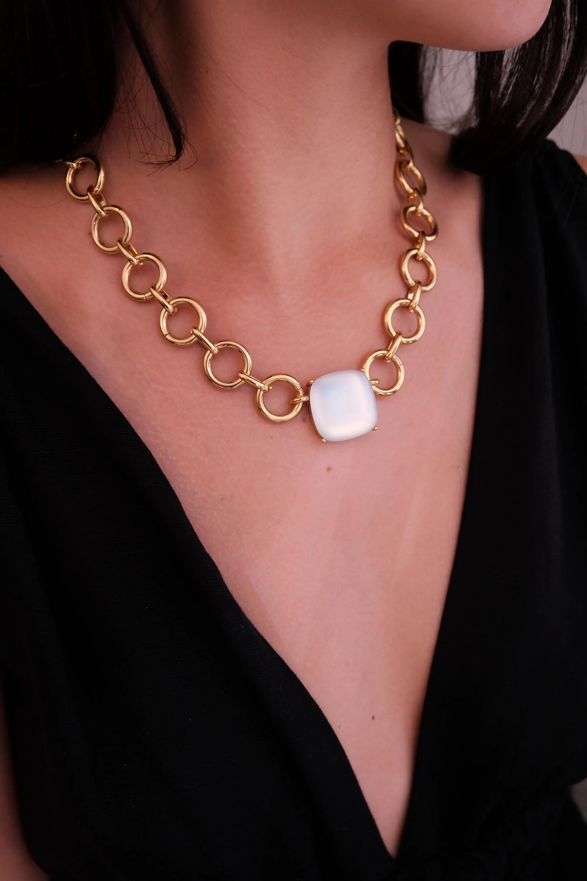 Vintage Givenchy Necklace, Vintage Gold Tone Necklace Gaspipe Necklace, Vintage Choker Necklace, Jewelry for Women, Gold Chain, Gift for her