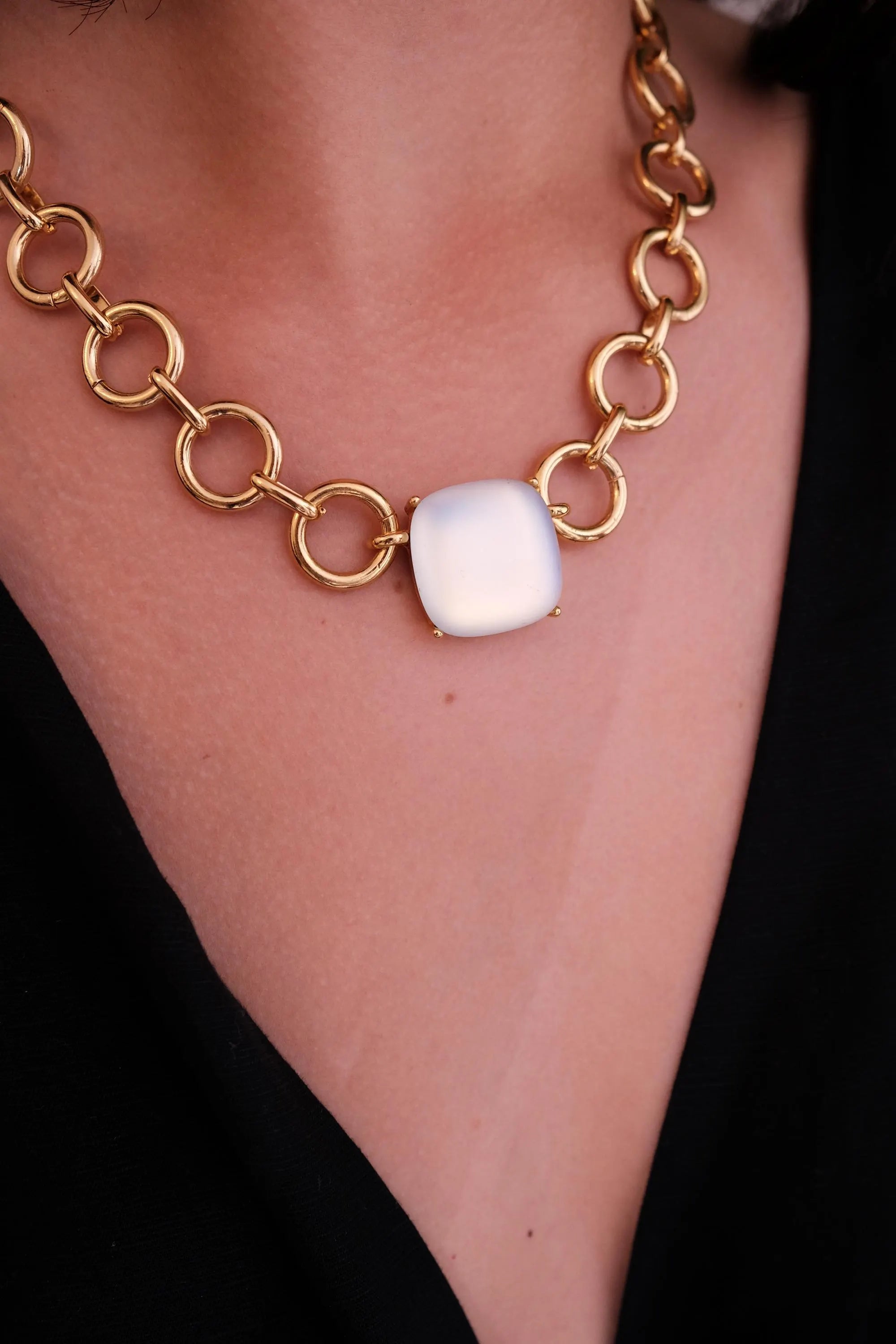 Vintage Givenchy Necklace, Vintage Gold Tone Necklace Gaspipe Necklace, Vintage Choker Necklace, Jewelry for Women, Gold Chain, Gift for her
