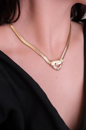 Vintage Givenchy Necklace, Vintage Gold Tone Necklace, Logo Necklace, Vintage Choker Necklace, Snake chain choker , Gold Chain, Gift for her