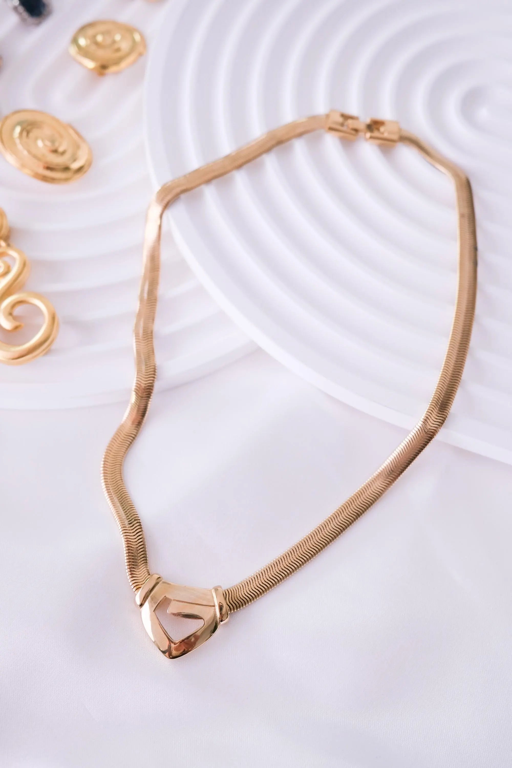 Vintage Givenchy Necklace, Vintage Gold Tone Necklace, Logo Necklace, Vintage Choker Necklace, Snake chain choker , Gold Chain, Gift for her