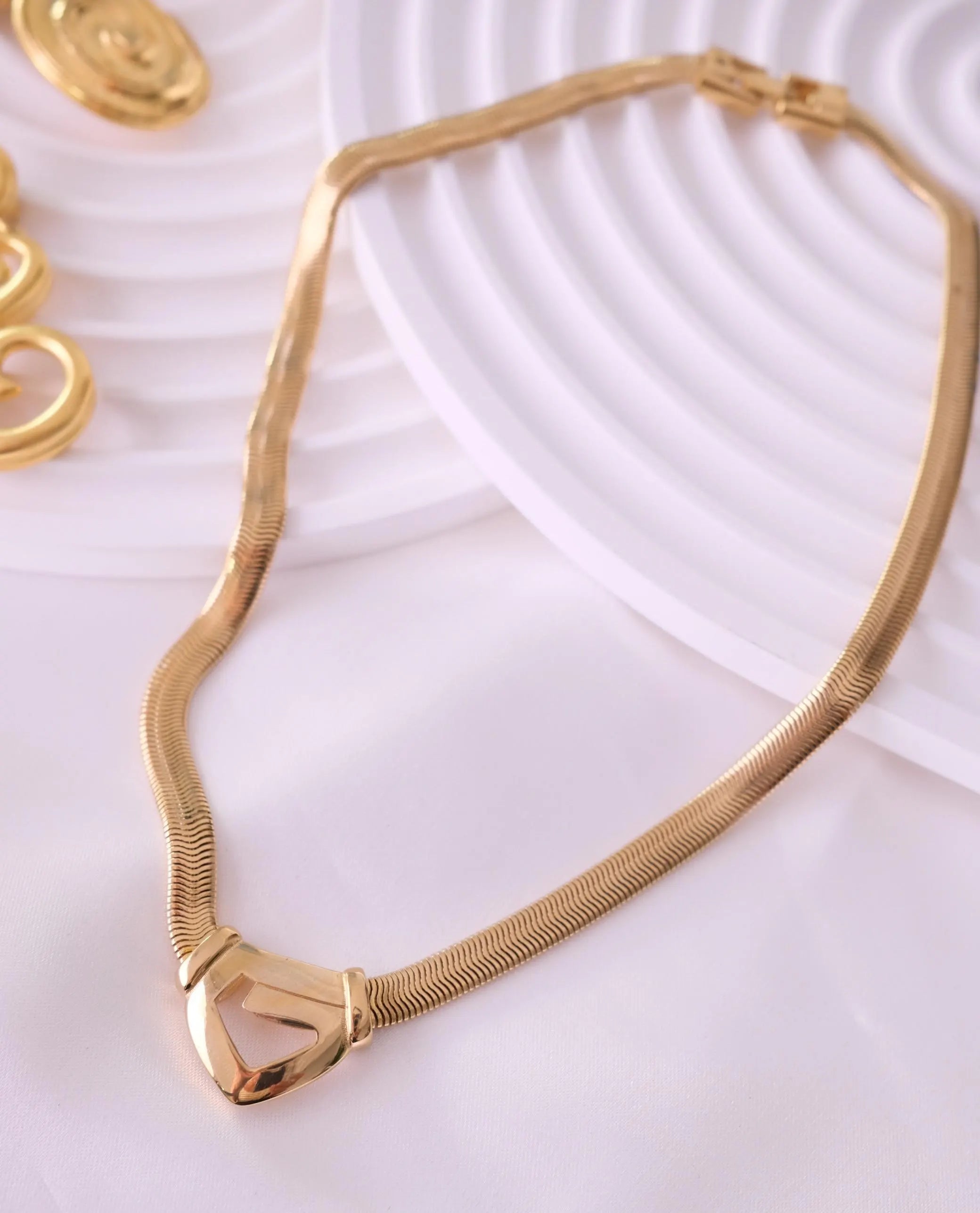 Vintage Givenchy Necklace, Vintage Gold Tone Necklace, Logo Necklace, Vintage Choker Necklace, Snake chain choker , Gold Chain, Gift for her