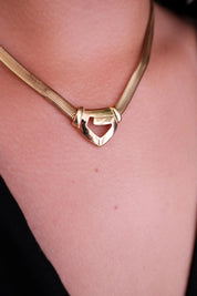 Vintage Givenchy Necklace, Vintage Gold Tone Necklace, Logo Necklace, Vintage Choker Necklace, Snake chain choker , Gold Chain, Gift for her