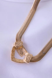 Vintage Givenchy Necklace, Vintage Gold Tone Necklace, Logo Necklace, Vintage Choker Necklace, Snake chain choker , Gold Chain, Gift for her