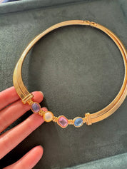 Vintage Givenchy Necklace, Vintage Gold Tone Necklace Gaspipe Necklace, Vintage Choker Necklace, Jewelry for Women, Gold Chain, Gift for her