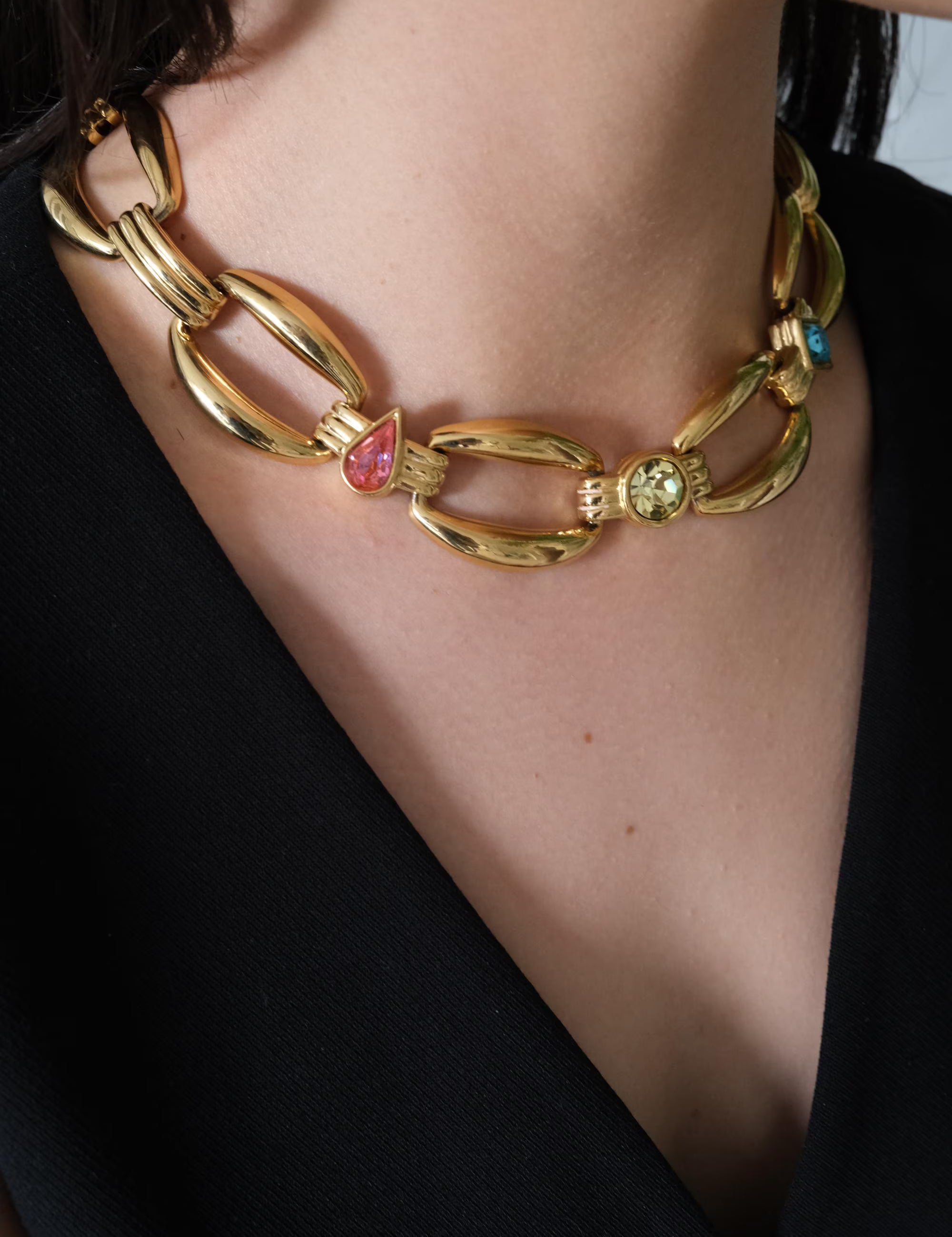 Elegant vintage Givenchy gold choker  charm necklace refined timeless luxury jewellery