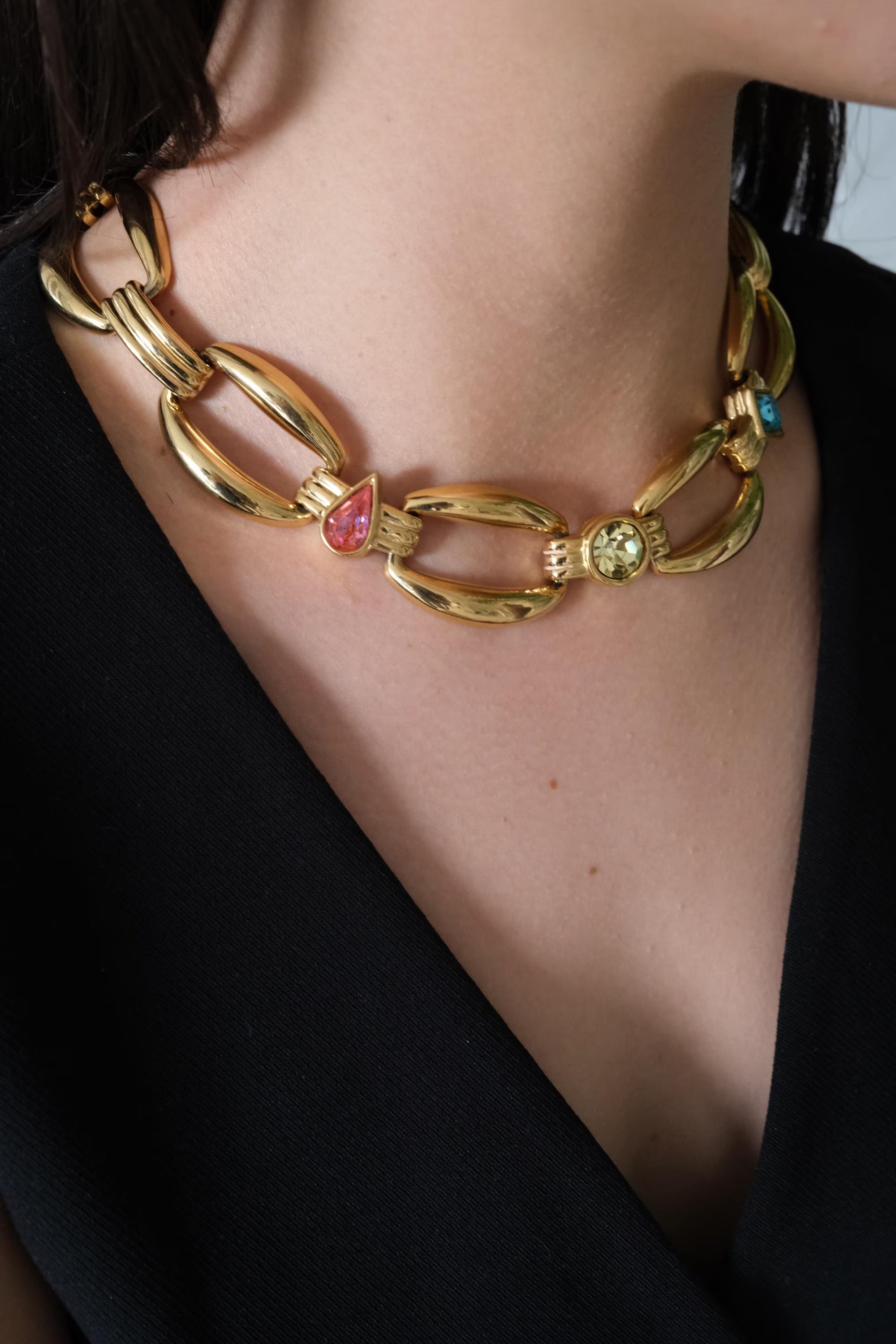 Elegant vintage Givenchy gold choker  charm necklace refined timeless luxury jewellery