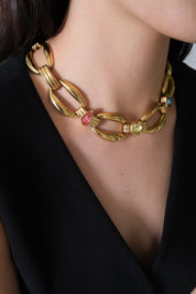 Vintage Givenchy Gold necklace charm Signed Paris New York