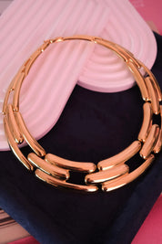 Vintage Givenchy gold tone choker necklace, elegant black vintage jewelry, designer necklace gift for her, personalized anniversary gift
