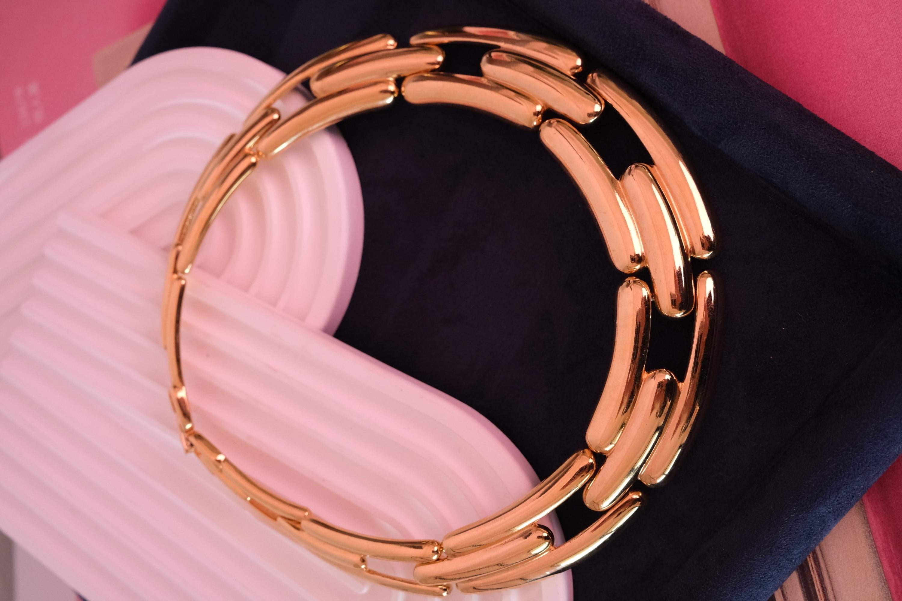 Vintage Givenchy gold tone choker necklace, elegant black vintage jewelry, designer necklace gift for her, personalized anniversary gift