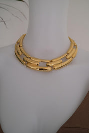 Vintage Givenchy gold tone choker necklace, elegant black vintage jewelry, designer necklace gift for her, personalized anniversary gift