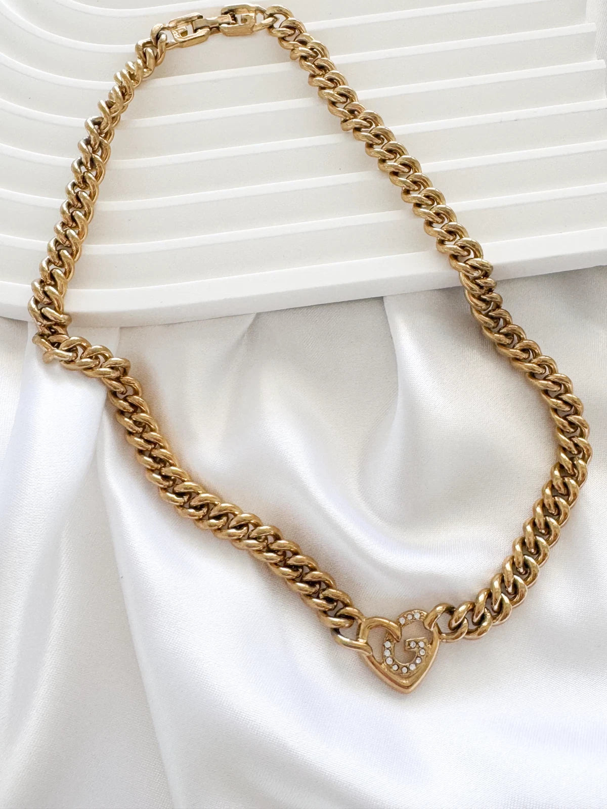 Vintage Givenchy Necklace, Vintage Gold Tone Necklace, Logo Necklace, Vintage Choker Necklace, Jewelry for Women, Gold Chain, Gift for her