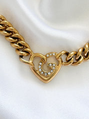 Vintage Givenchy Necklace, Vintage Gold Tone Necklace, Logo Necklace, Vintage Choker Necklace, Jewelry for Women, Gold Chain, Gift for her