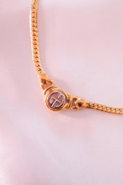 Vintage Givenchy Necklace, Vintage Gold Tone Necklace, Logo Necklace, Vintage Choker Necklace, Jewelry for Women, Gold Chain, Gift for her